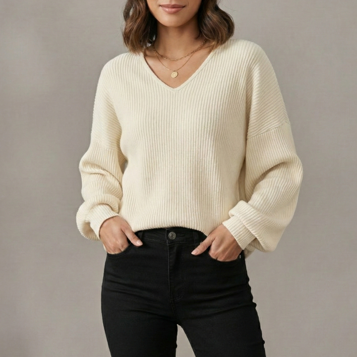The Ivory Essence V-Neck Knit
