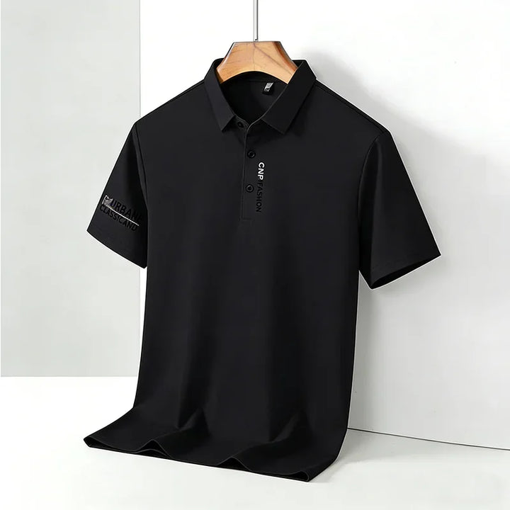 2026 Men's Taupe Short Sleeve Polo Shirt URBANE CLASSIC & FASHION Print Textured Breathable Summer Casual Fashion Tee