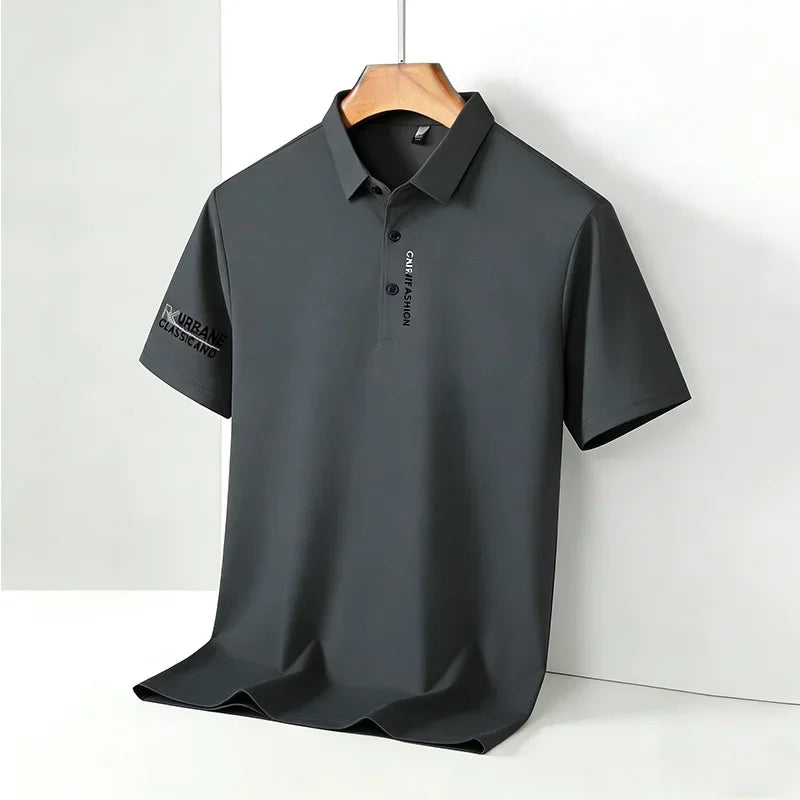 2026 Men's Taupe Short Sleeve Polo Shirt URBANE CLASSIC & FASHION Print Textured Breathable Summer Casual Fashion Tee
