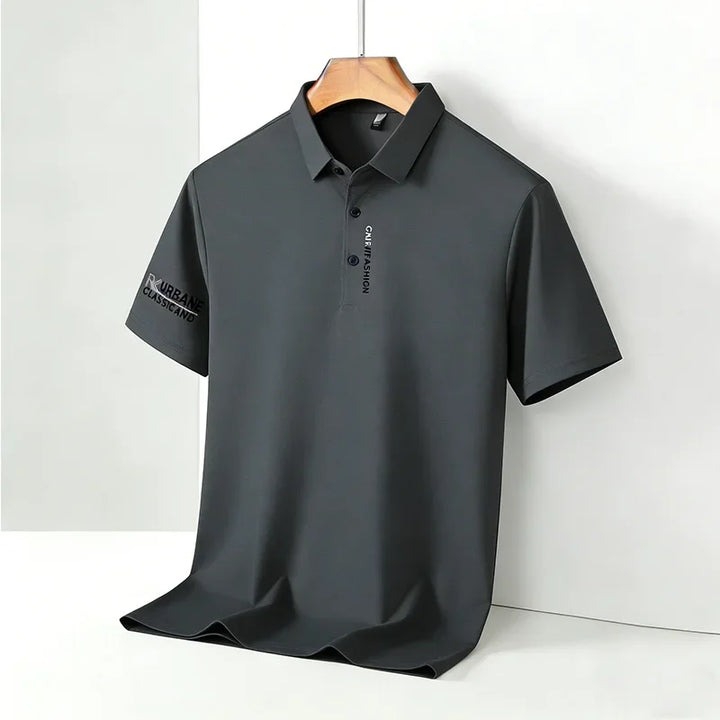 2026 Men's Taupe Short Sleeve Polo Shirt URBANE CLASSIC & FASHION Print Textured Breathable Summer Casual Fashion Tee