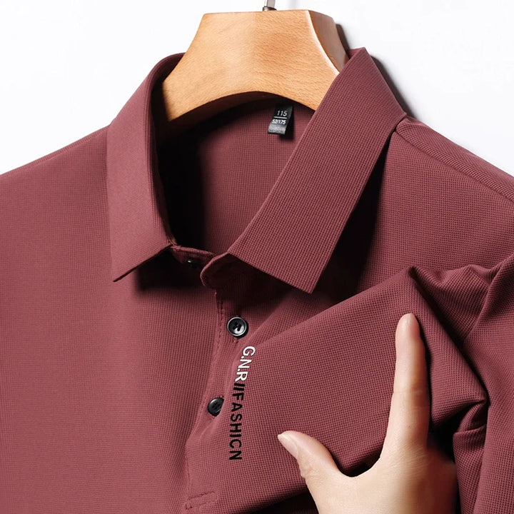 2026 Men's Taupe Short Sleeve Polo Shirt URBANE CLASSIC & FASHION Print Textured Breathable Summer Casual Fashion Tee