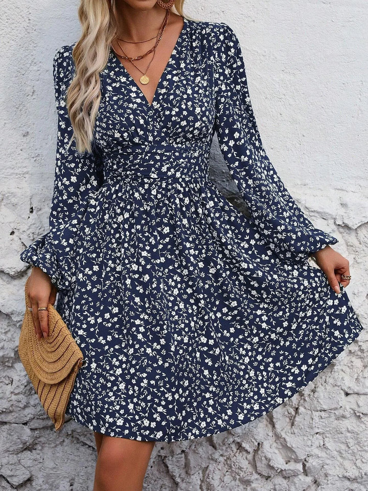 2025 Asymmetric Neck Lantern Sleeve Dress Women Winter Knit Dress with Waist Shirring Bodycon Long Maxi Dress