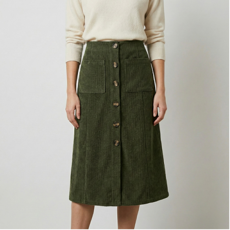The Willow Corduroy Midi Skirt